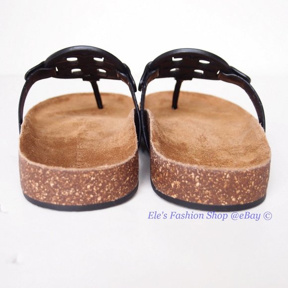 ❤️ NIB Tory Burch Miller Cloud Patent Leather Sandal Black US 10.5 AUTHENTIC - Picture 11 of 15